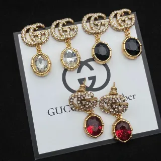 Gucci GG Marmont Double G ক্রিস্টাল এবং ফেসেটেড স্টোনের ইয়াররিংস