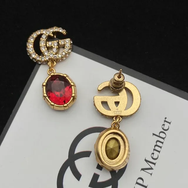 Gucci GG Marmont Double G Crystal and Faceted Stone Earrings 2
