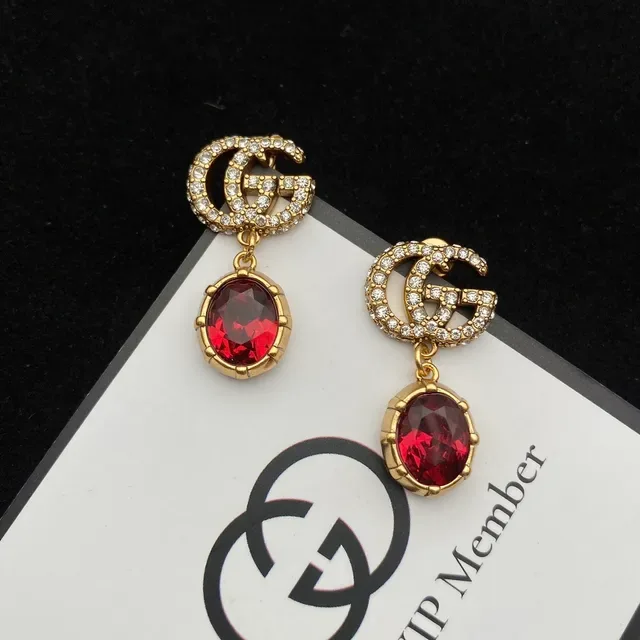 Gucci GG Marmont Double G Crystal and Faceted Stone Earrings 3