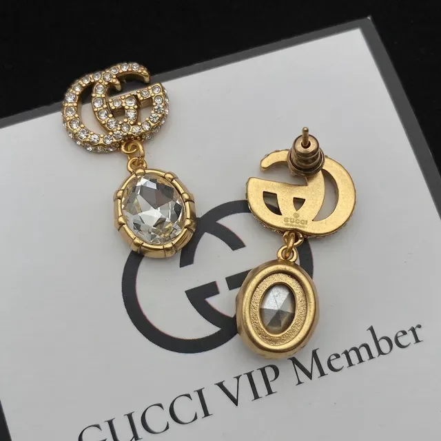 Gucci GG Marmont Double G Crystal and Faceted Stone Earrings 4