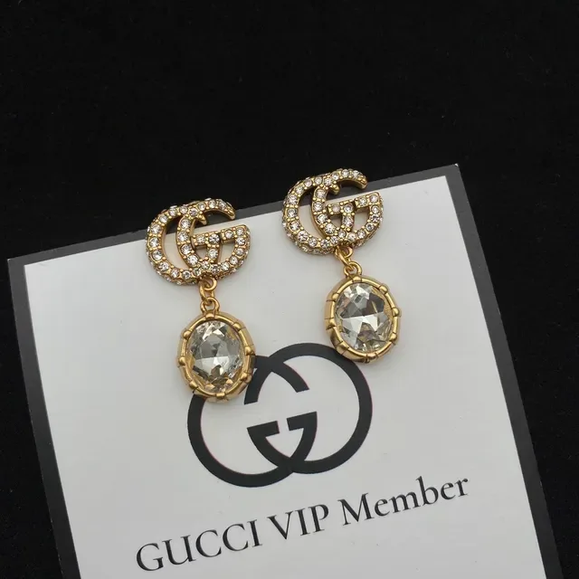 Gucci GG Marmont Double G Crystal and Faceted Stone Earrings 5