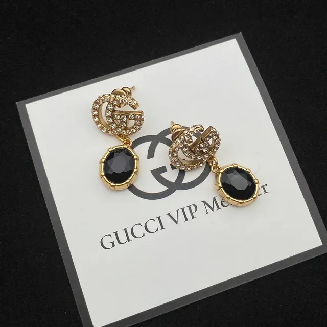 Gucci GG Marmont Double G Crystal and Faceted Stone Earrings 7