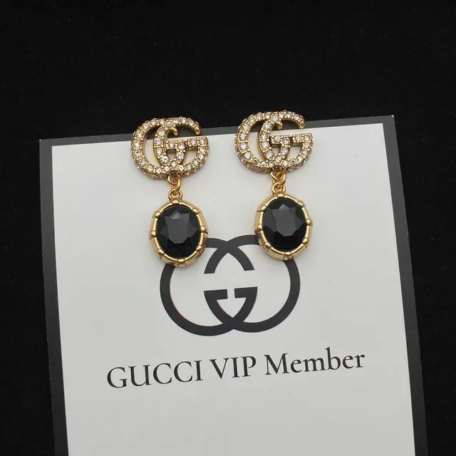 Gucci GG Marmont Double G Crystal and Faceted Stone Earrings 8