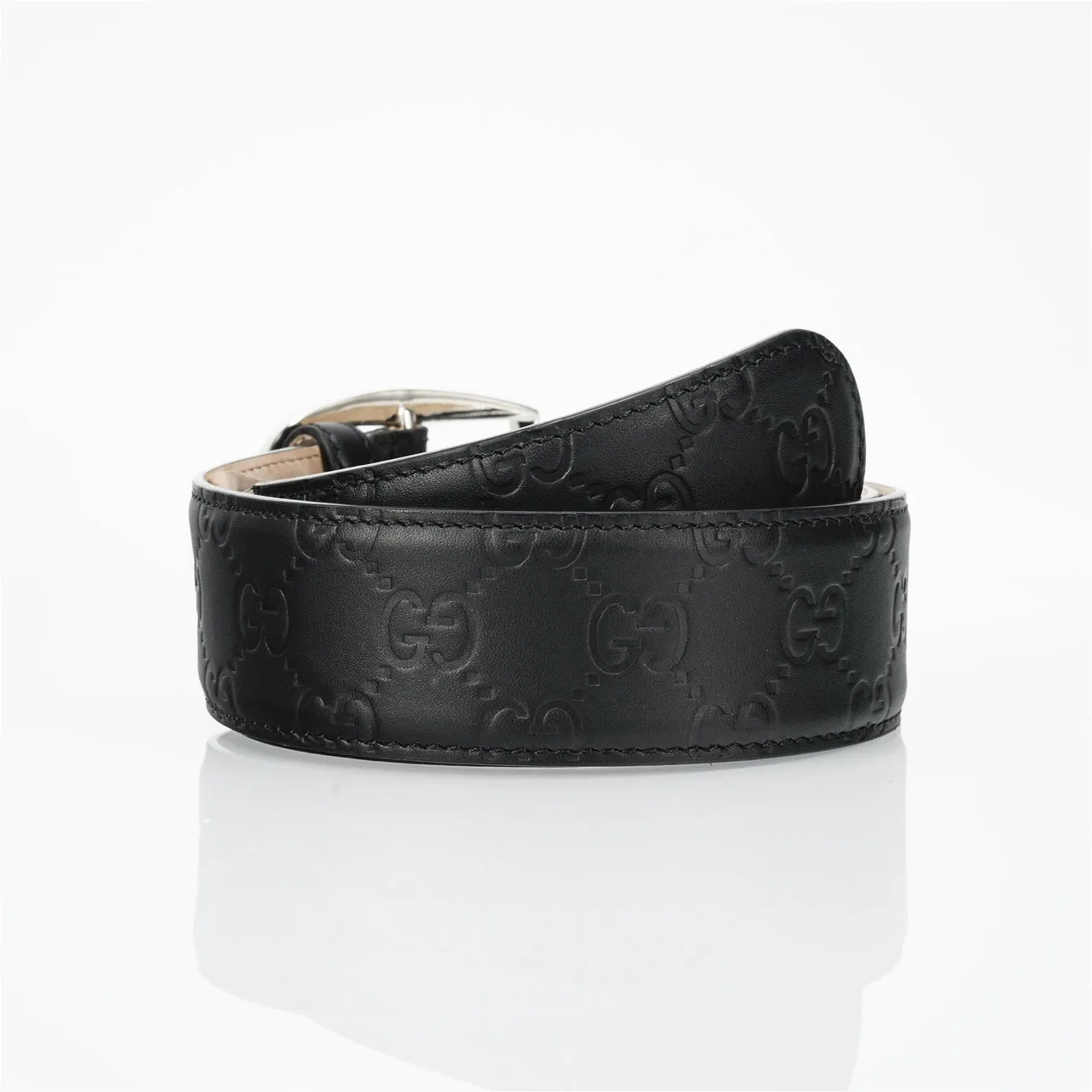 Gucci GG Marmont Embossed Black Leather Belt 3