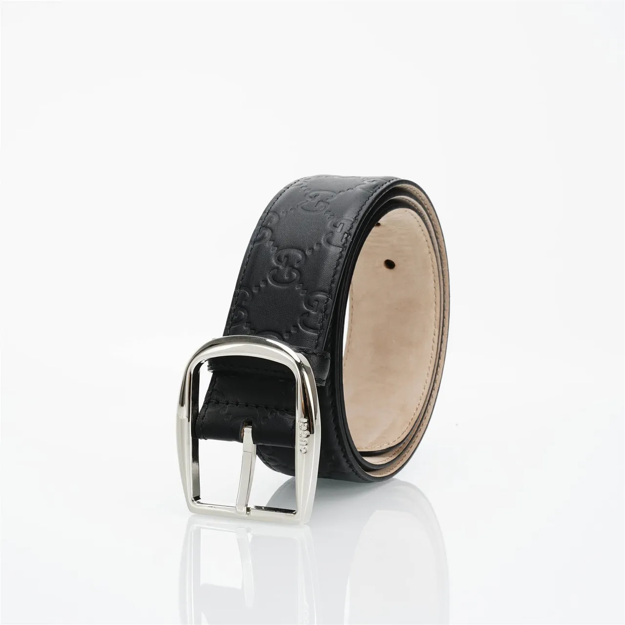 Gucci GG Marmont Embossed Black Leather Belt 6