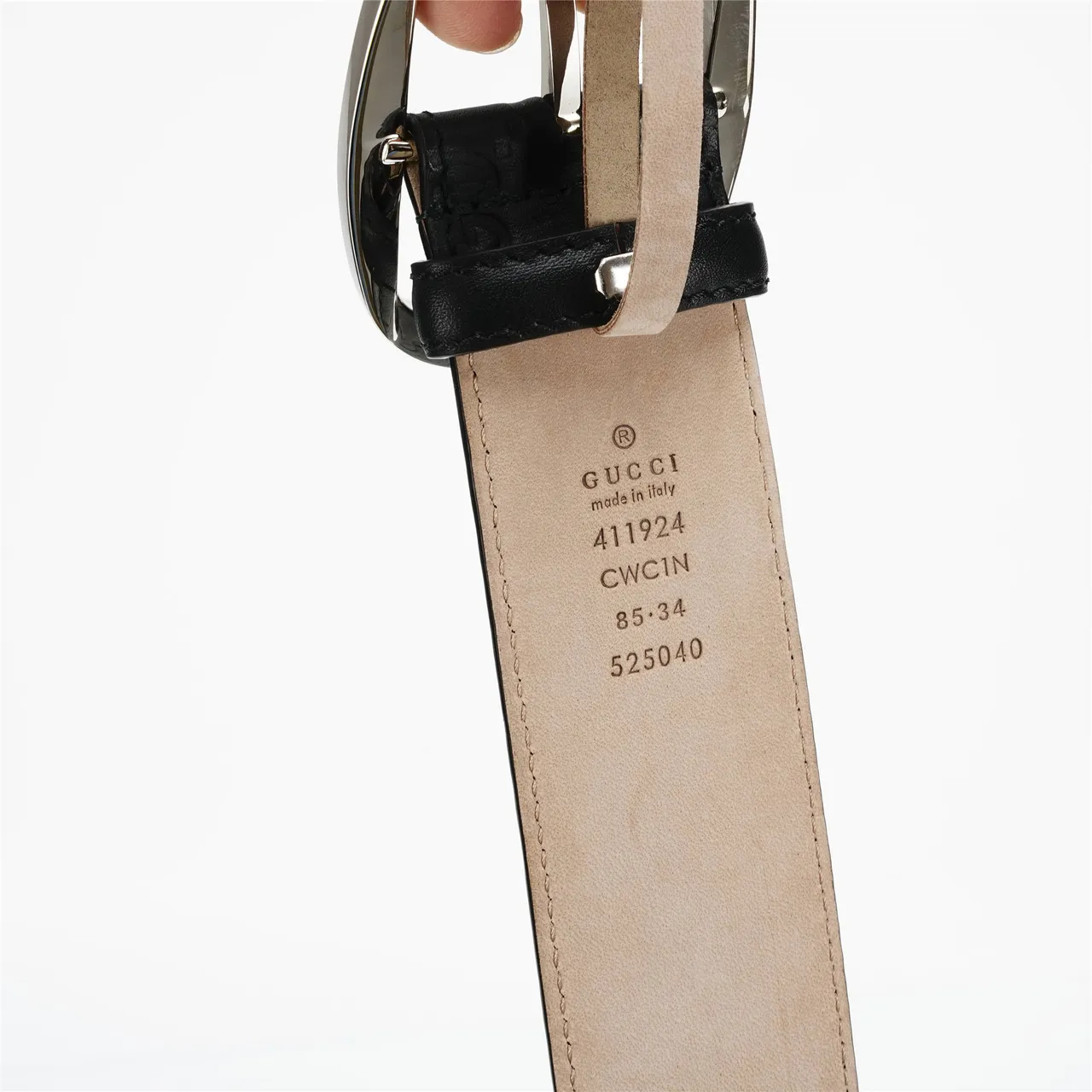 Gucci GG Marmont Embossed Black Leather Belt 7