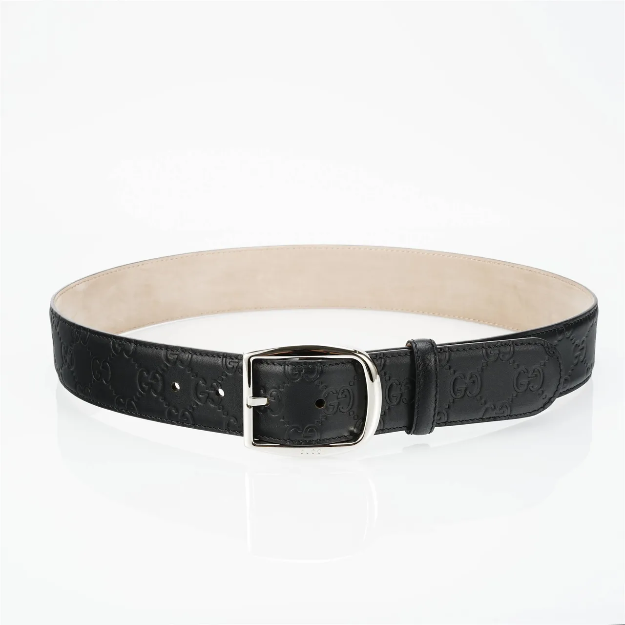 Gucci GG Marmont Embossed Black Leather Belt 9