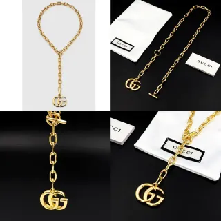 Gucci GG Marmont সোনালি টোন ইন্টারলকিং G চেইন হার
