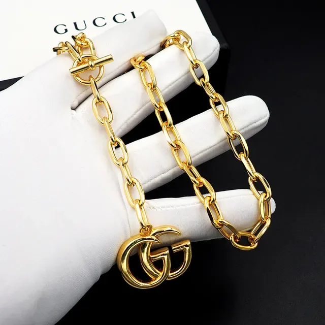 Gucci GG Marmont Gold-Tone Interlocking G Chain Necklace 9