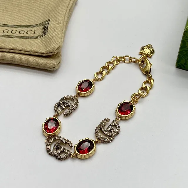 Bracelets en cristal et pierre cabochon inspirés du Gucci GG Marmont 3