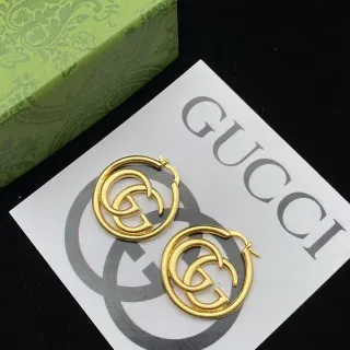 Gucci GG Marmont Interlocking G সোনার হুপ ইয়াররিংস