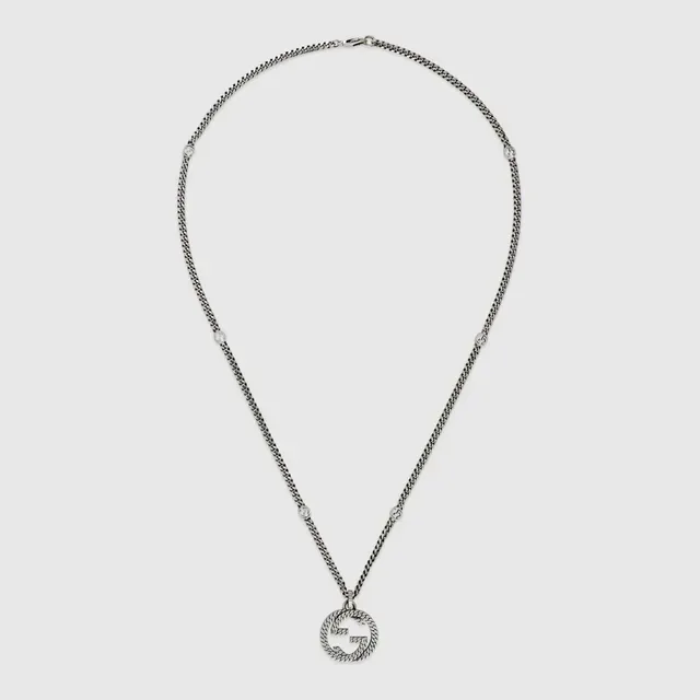 Gucci GG Marmont Interlocking G Snake-Scale Pendant Necklace 2