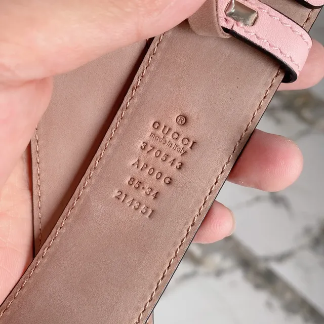 Gucci GG Marmont Pink Leather Belt 4