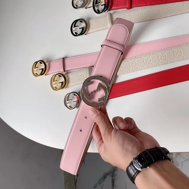 Gucci GG Marmont Pink Leather Belt 7