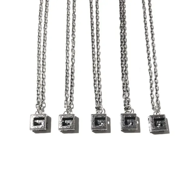 Gucci GG Marmont Silver Black Square Pendant Interlocking G Motif Necklace 5