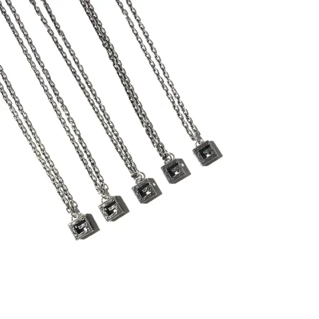Gucci GG Marmont Silver Black Square Pendant Interlocking G Motif Necklace 7