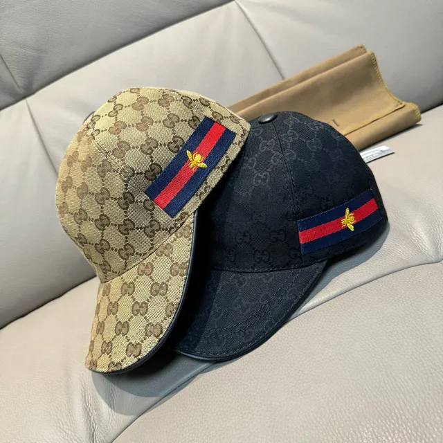 Gucci GG Monogram Canvas Web Bee Baseball Cap 2