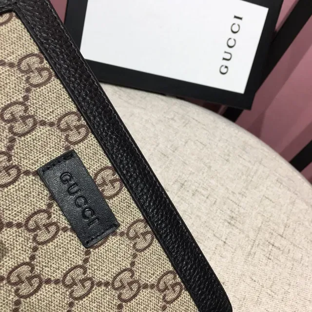 Gucci GG Supreme Beige and Black Long Wallet 5