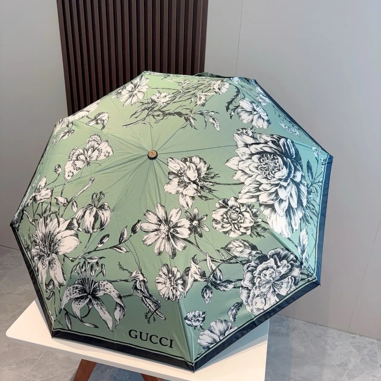 Gucci সবুজ কালো ফুল বোটানিক্যাল প্রিন্ট গ্রেডিয়েন্ট ক্যানোপি হ্যান্ডব্যাগ 2