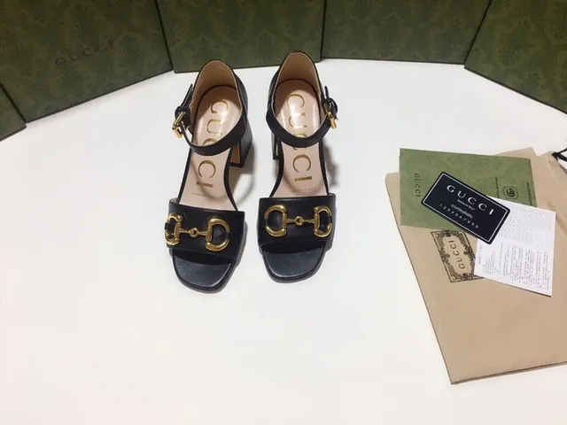 Gucci Horsebit 1955 Black Leather Gladiator Sandals 3