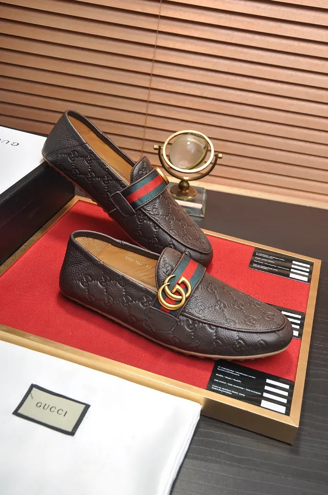 Gucci Horsebit 1955 Brown GG-Embossed Leather Loafers 5