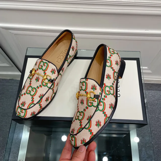 Gucci Horsebit 1955 GG Monogram Beige Loafers 5