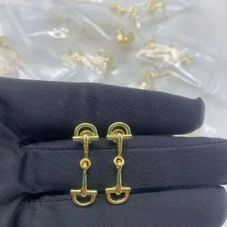 Gucci Horsebit 1955 Gold-Tone Horsebit Brincos