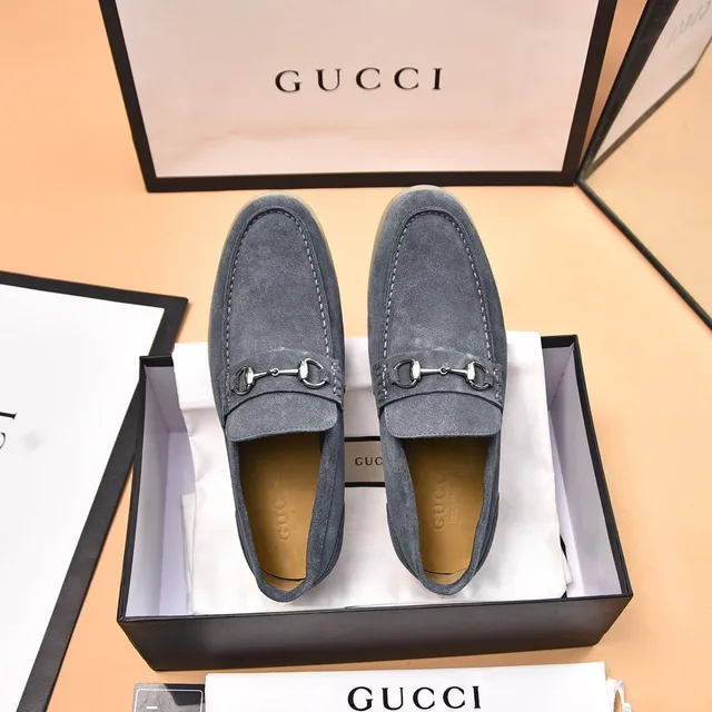 Gucci Horsebit 1955 حذاء لوفرز سويدي رمادي 3