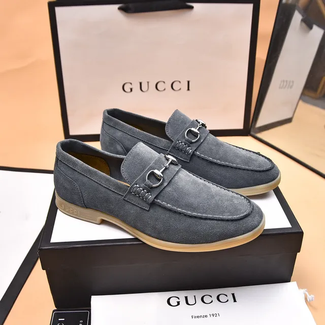 Gucci Horsebit 1955 حذاء لوفرز سويدي رمادي 4