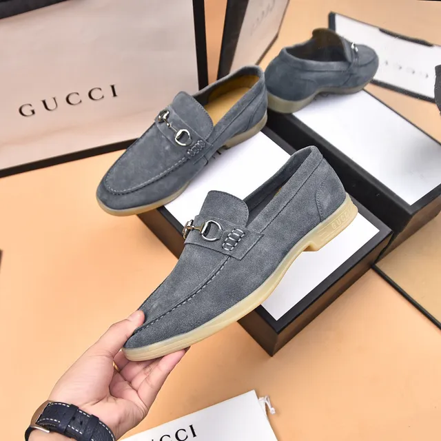 Gucci Horsebit 1955 حذاء لوفرز سويدي رمادي 5