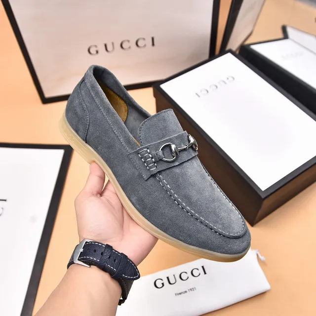 Gucci Horsebit 1955 حذاء لوفرز سويدي رمادي 6