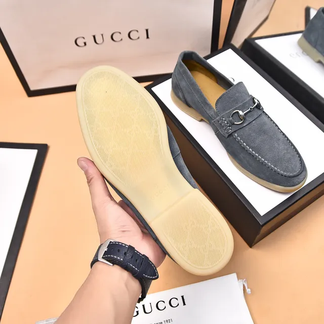 Gucci Horsebit 1955 حذاء لوفرز سويدي رمادي 7