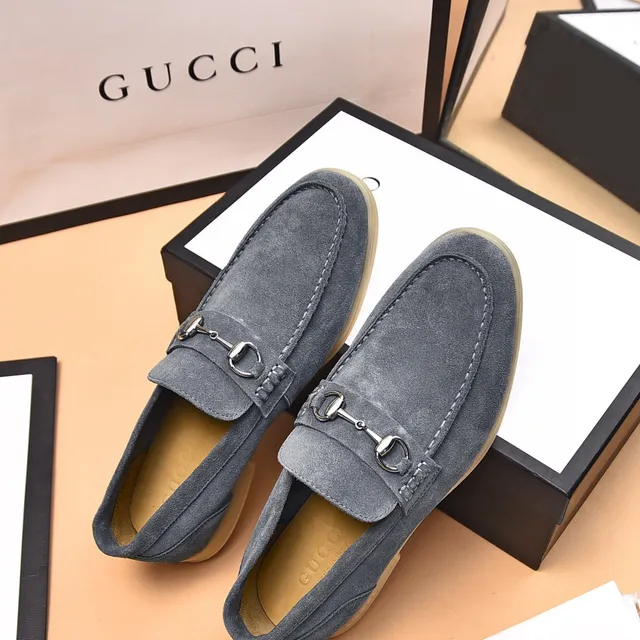 Gucci Horsebit 1955 حذاء لوفرز سويدي رمادي 8