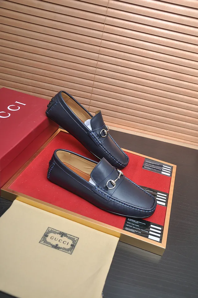 Gucci Horsebit 1955 Navy Leather Loafer 4