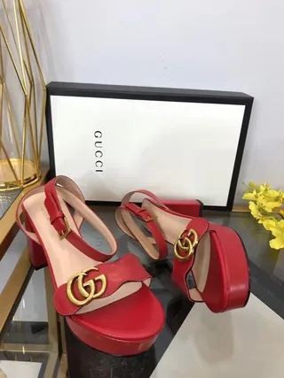 Gucci Horsebit 1955 红金色 厚底 方跟 角斗士凉鞋 6