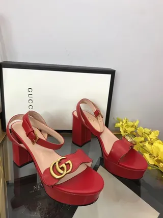 Gucci Horsebit 1955 红金色 厚底 方跟 角斗士凉鞋 7