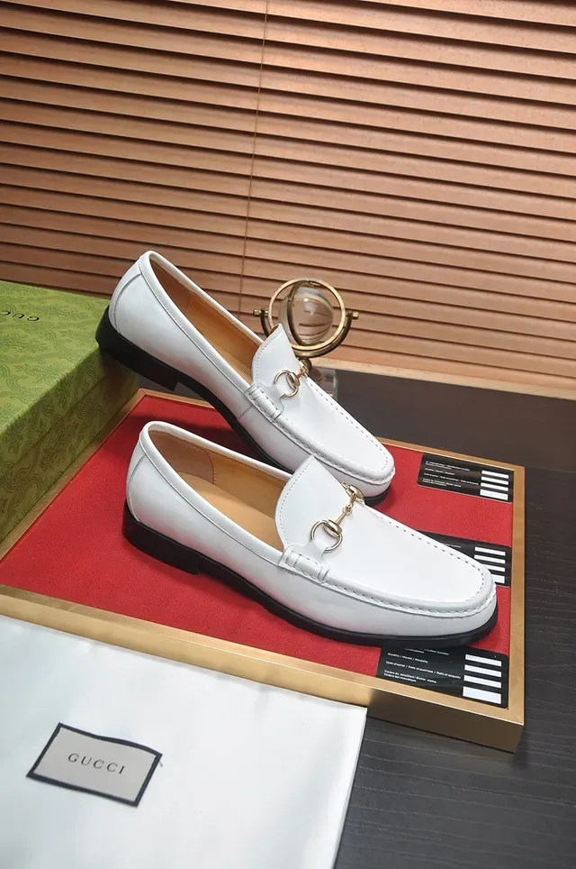 Gucci Horsebit 1955 Mocasines de Cuero Blanco 4