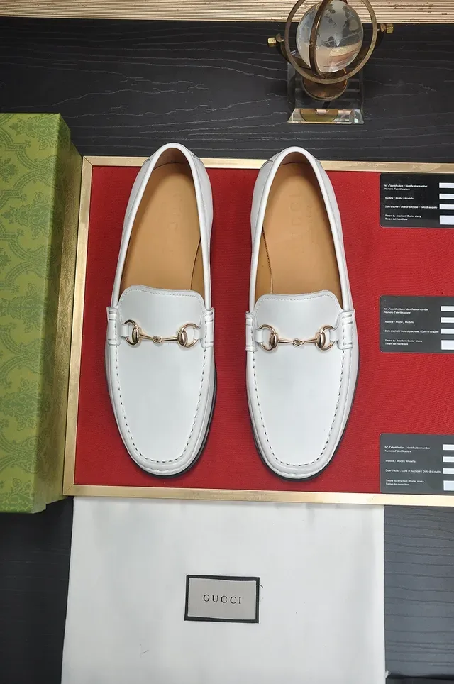 Gucci Horsebit 1955 Mocasines de Cuero Blanco 5