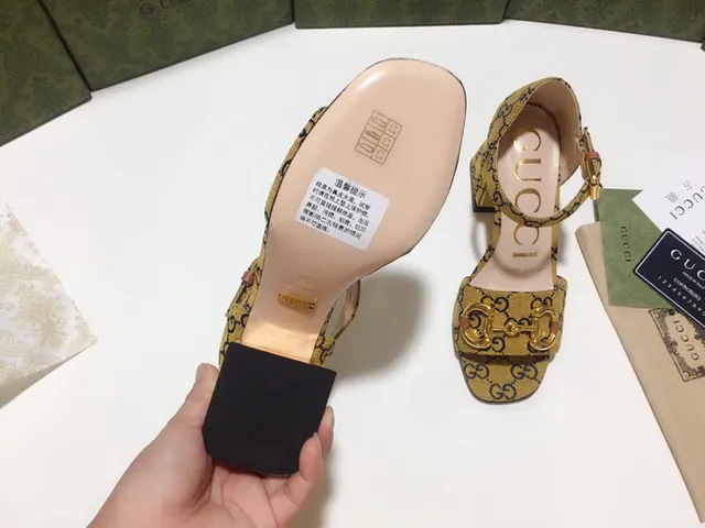 Gucci Horsebit 1955 Yellow GG Monogram Gladiator Sandals 3