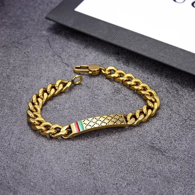 Bracelete Gucci ID Corrente Curb-Link Dourado 3