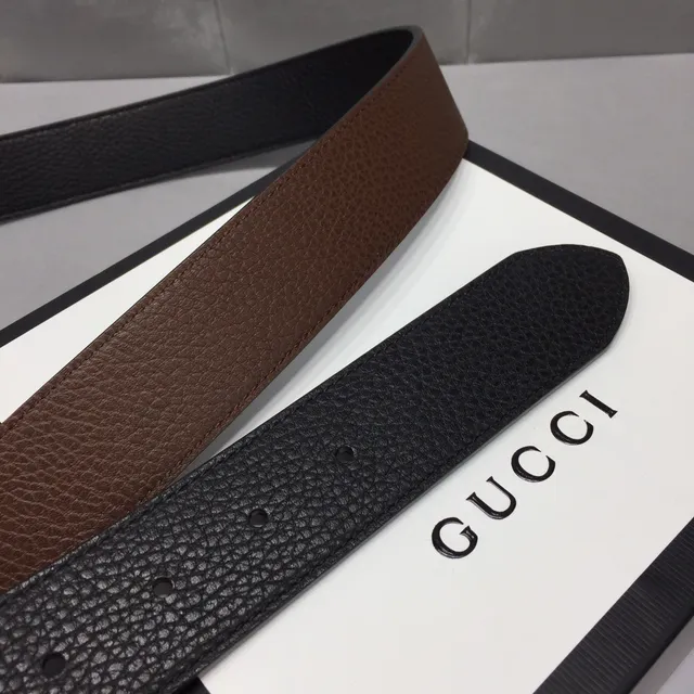 Gucci Interlocking G Belt Black and Brown Leather Belt 7