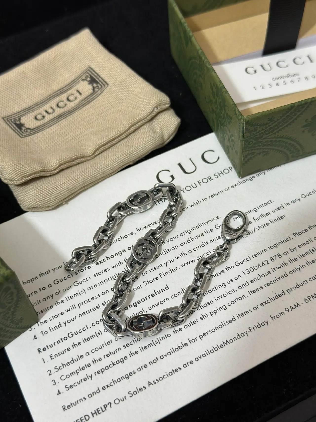 Gucci Interlocking G Chain Silver-Tone Bracelet 3
