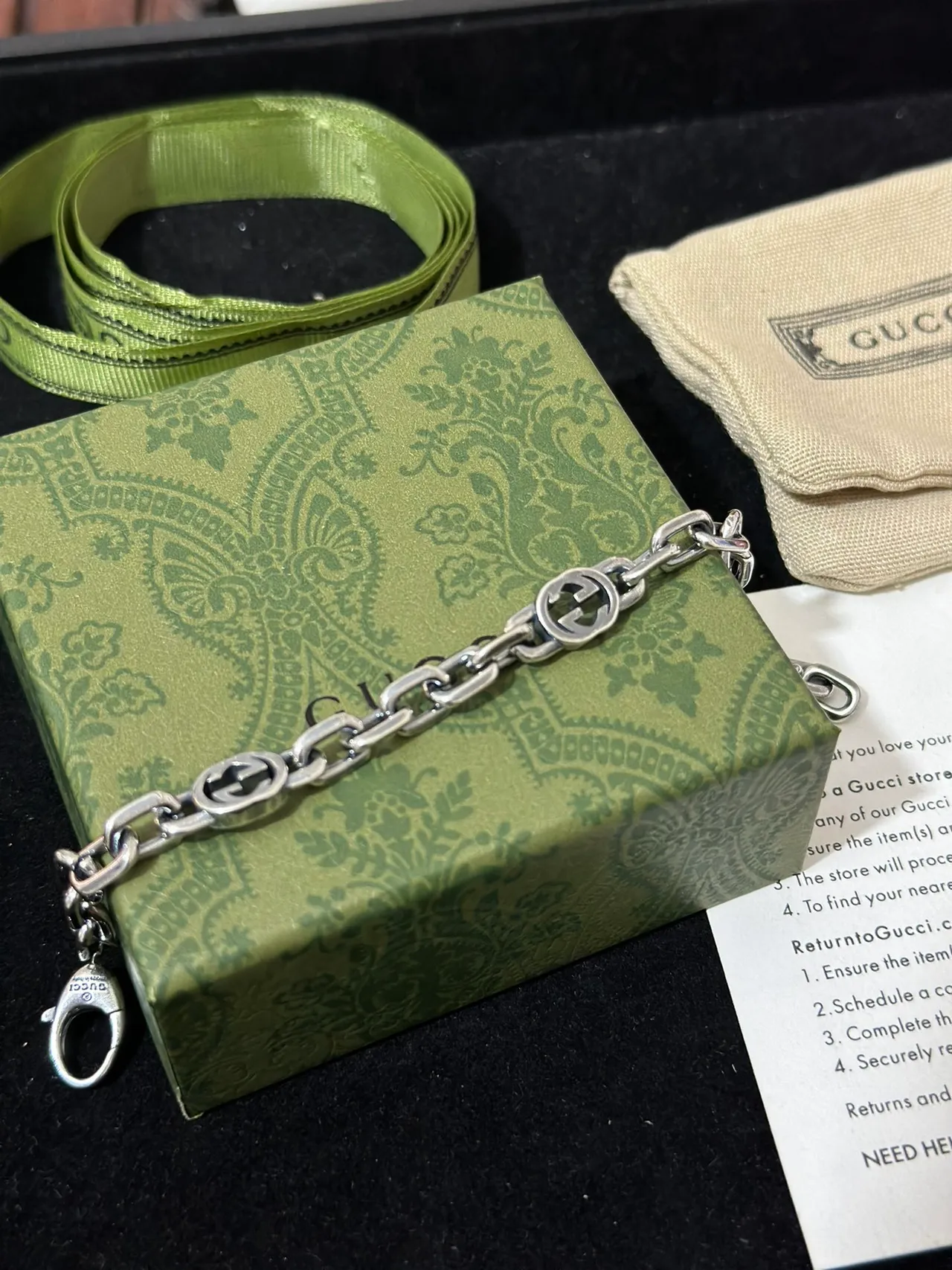 Gucci Interlocking G Chain Silver-Tone Bracelet 5