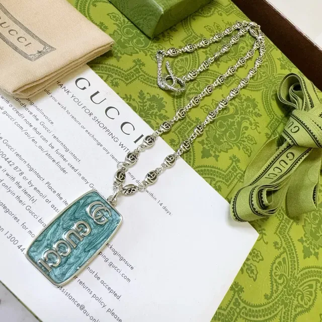 Gucci Interlocking G Enamel Pendant Necklace 5
