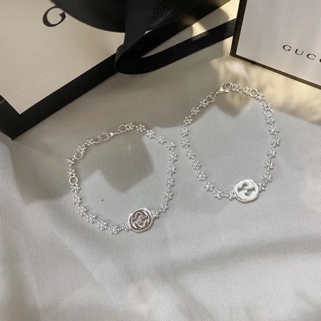 Gucci Interlocking G Floral-Link Silver Bracelets 7