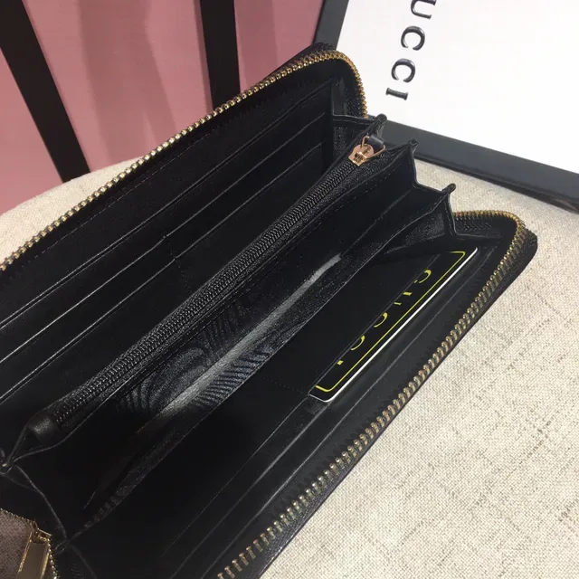 Gucci Interlocking G Zip-Around Billetera larga de cuero negro 3