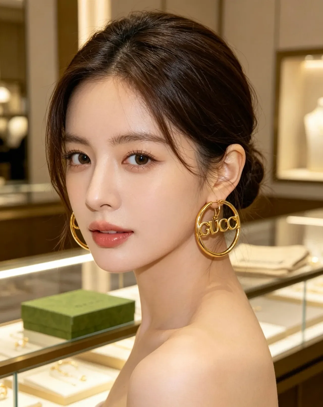 Gucci Logo Brincos Aros de Ouro Polidos 5