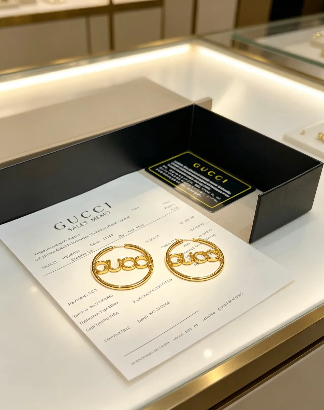Gucci Logo Brincos Aros de Ouro Polidos 6