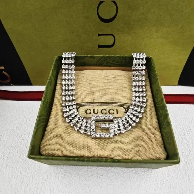 Gucci Marmont Crystal Silver Gold Interlocking G Buckle Leather Belt 7