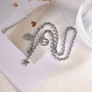 Collier Gucci Multi-Charm Chaîne Curb Argent
